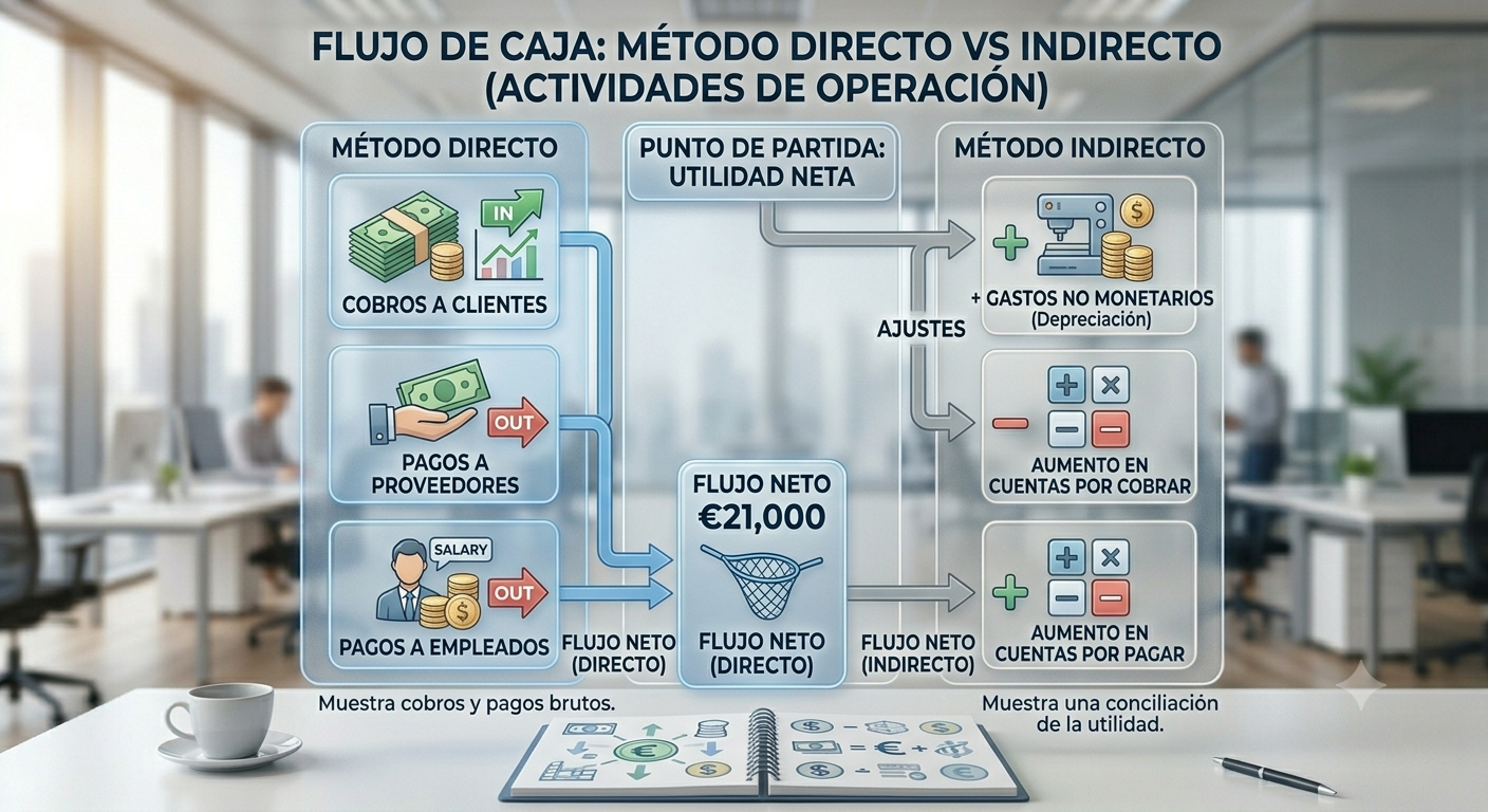 Direct vs indirect cash flow: differences and when to use each method.